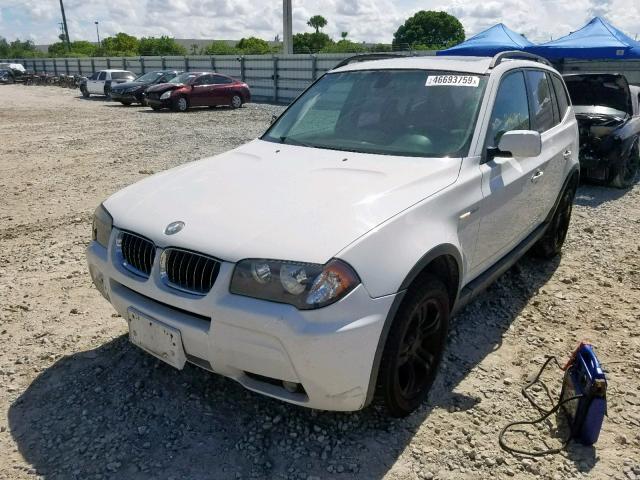 WBXPA93446WG89521 - 2006 BMW X3 3.0I WHITE photo 2