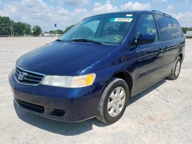 5FNRL18654B086278 - 2004 HONDA ODYSSEY EX BLUE photo 2