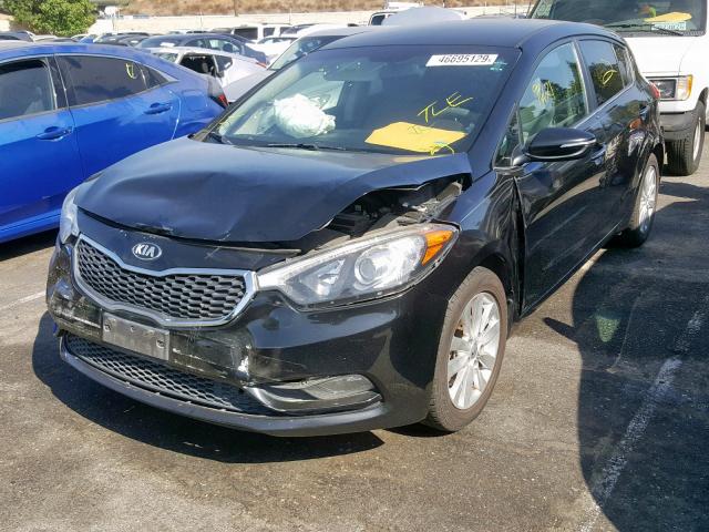 KNAFX5A87E5166501 - 2014 KIA FORTE EX BLACK photo 2