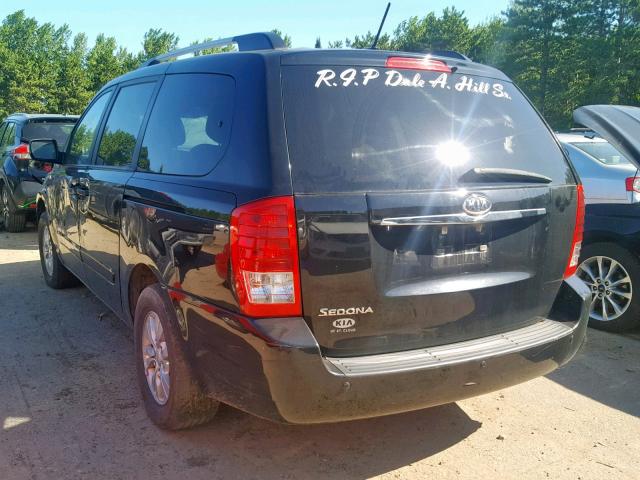 KNDMG4C73C6471669 - 2012 KIA SEDONA LX BLACK photo 3