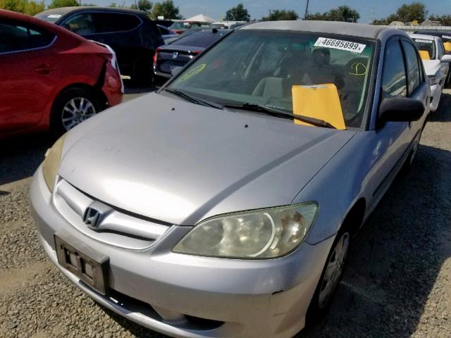 2HGES16345H560860 - 2005 HONDA CIVIC DX V SILVER photo 2