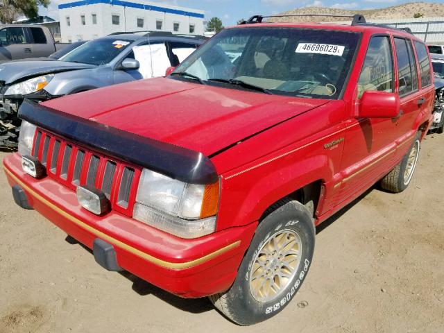 1J4GZ78Y0RC225712 - 1994 JEEP GRAND CHER BURGUNDY photo 2