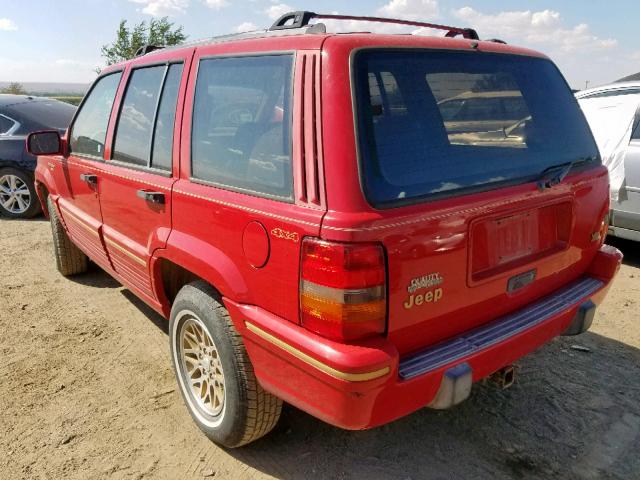 1J4GZ78Y0RC225712 - 1994 JEEP GRAND CHER BURGUNDY photo 3