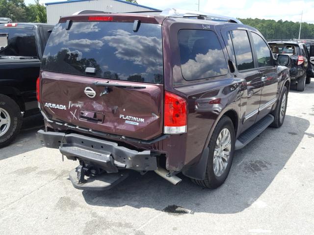 5N1BA0NF1FN609205 - 2015 NISSAN ARMADA PLA PURPLE photo 4