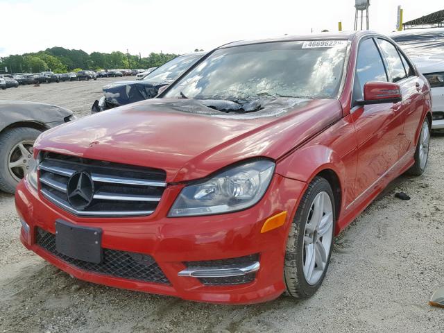 WDDGF4HB9EA948852 - 2014 MERCEDES-BENZ C 250 RED photo 2