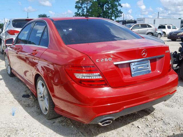 WDDGF4HB9EA948852 - 2014 MERCEDES-BENZ C 250 RED photo 3