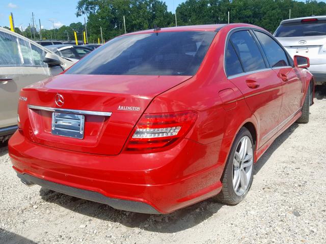 WDDGF4HB9EA948852 - 2014 MERCEDES-BENZ C 250 RED photo 4