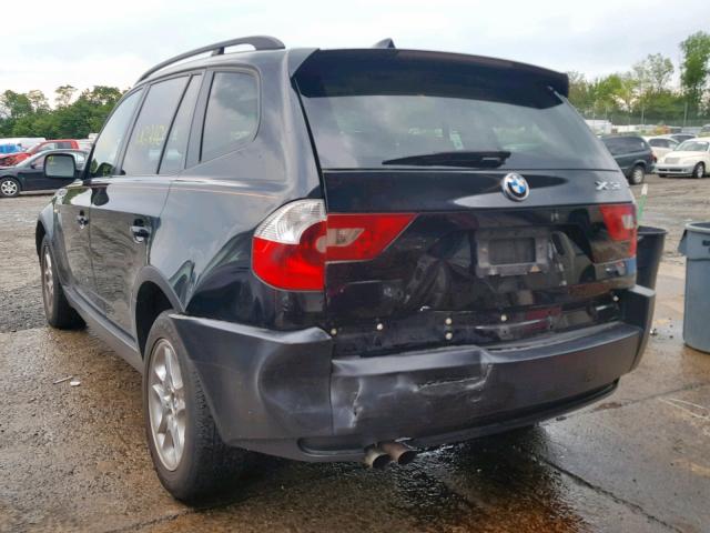 WBXPA73494WB23999 - 2004 BMW X3 2.5I BLACK photo 3