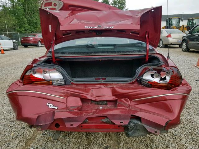 1G2NE52T5WM510491 - 1998 PONTIAC GRAND AM S RED photo 9