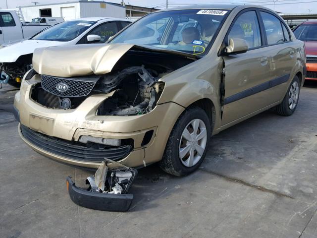 KNADE123166127598 - 2006 KIA RIO BEIGE photo 2