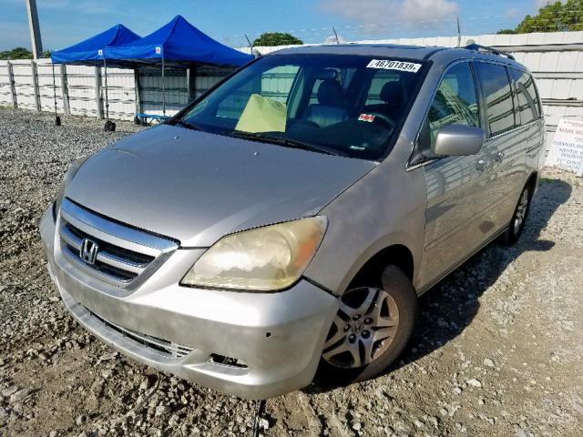 5FNRL38625B408131 - 2005 HONDA ODYSSEY EX SILVER photo 2