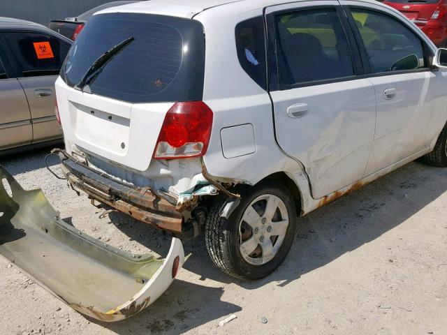 KL1TD66676B647094 - 2006 CHEVROLET AVEO BASE თეთრი ფოტო 9