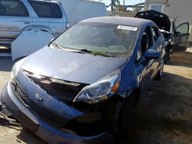 KNADM4A39G6572274 - 2016 KIA RIO LX BLUE photo 2