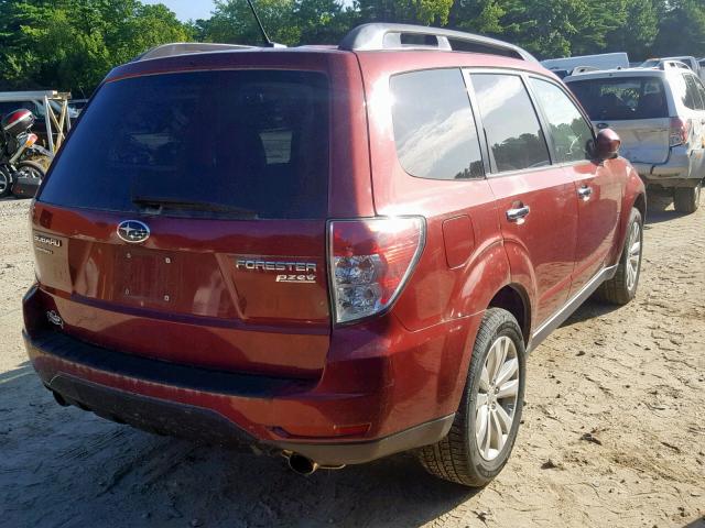 JF2SHAEC5BH707658 - 2011 SUBARU FORESTER L MAROON photo 4