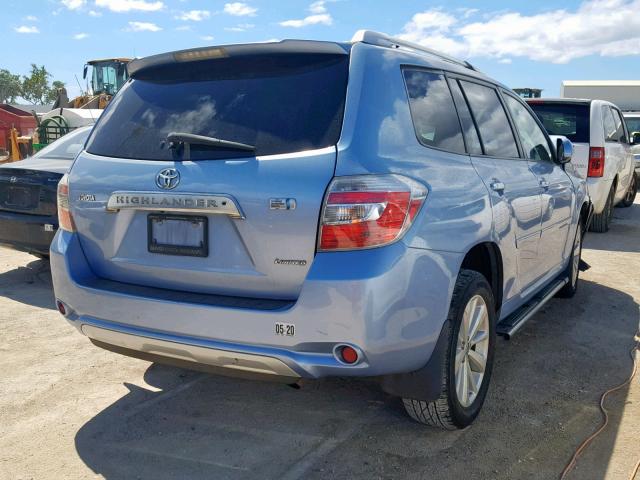 JTEEW44A982012514 - 2008 TOYOTA HIGHLANDER BLUE photo 4