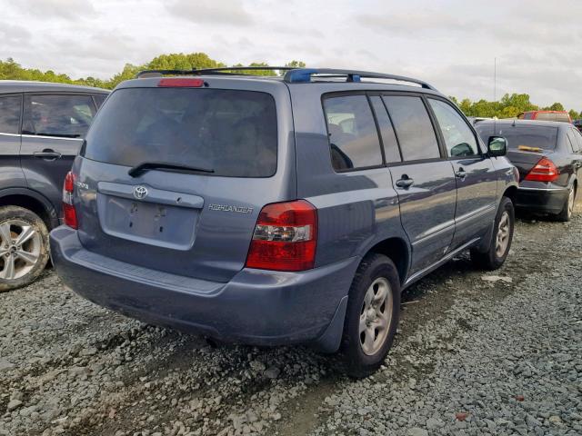 JTEGD21A940102629 - 2004 TOYOTA HIGHLANDER BLUE photo 4