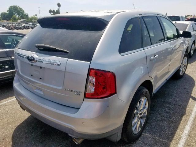 2FMDK4KC1DBA17836 - 2013 FORD EDGE LIMIT SILVER photo 4