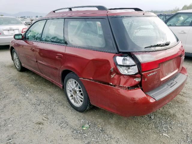 4S3BH625746305771 - 2004 SUBARU LEGACY L S RED photo 3