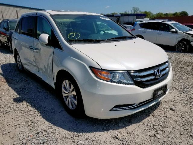 5FNRL5H60EB105697 - 2014 HONDA ODYSSEY EX WHITE photo 1