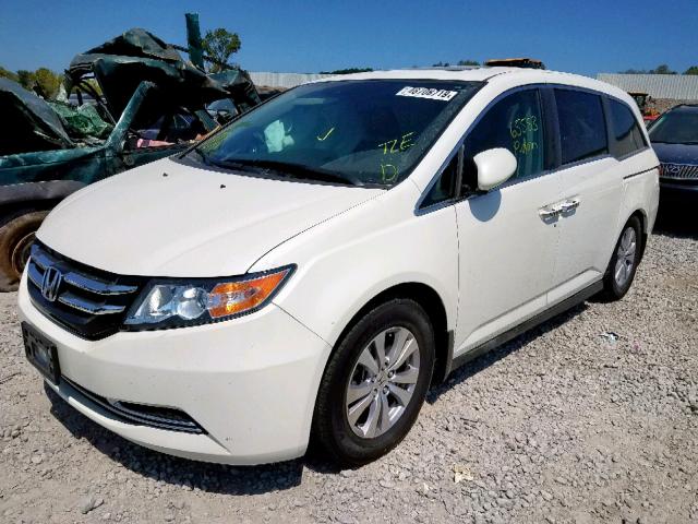 5FNRL5H60EB105697 - 2014 HONDA ODYSSEY EX WHITE photo 2