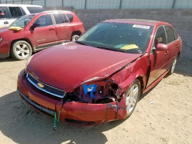 2G1WC57M991209318 - 2009 CHEVROLET IMPALA 2LT RED photo 2