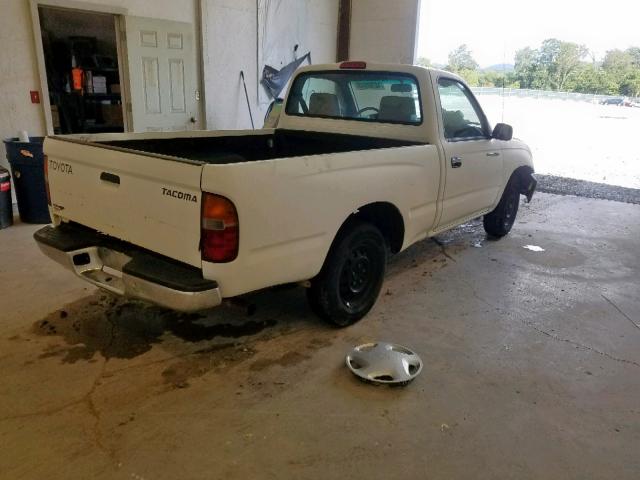 4TANL42NXXZ520043 - 1999 TOYOTA TACOMA WHITE photo 4