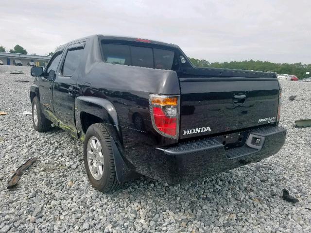 2HJYK165X8H535300 - 2008 HONDA RIDGELINE BLACK photo 3