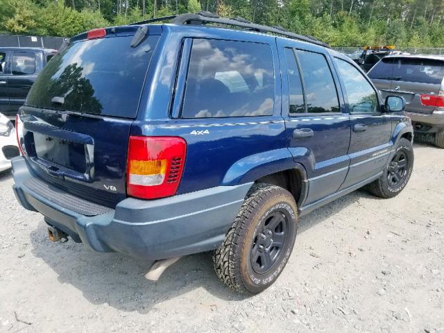 1J4GW48N71C618351 - 2001 JEEP GRAND CHER BLUE photo 4