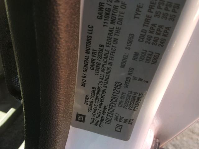 1GCESCFEXC8112153 - 2012 CHEVROLET COLORADO L WHITE photo 10