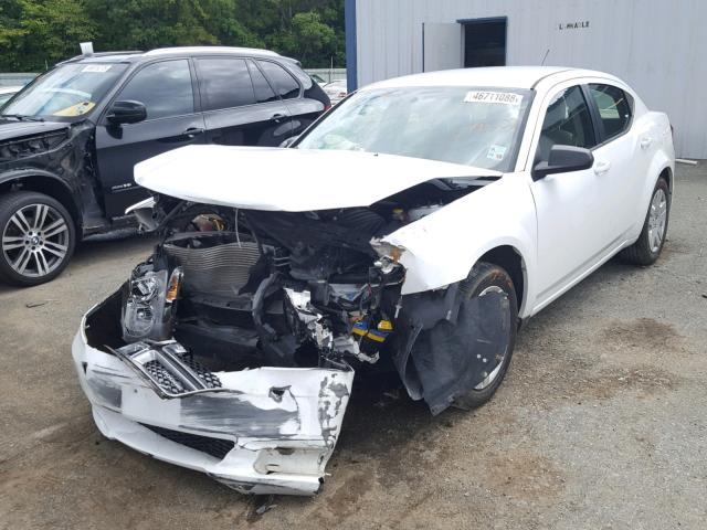 1B3BD4FB0BN578202 - 2011 DODGE AVENGER EX WHITE photo 2