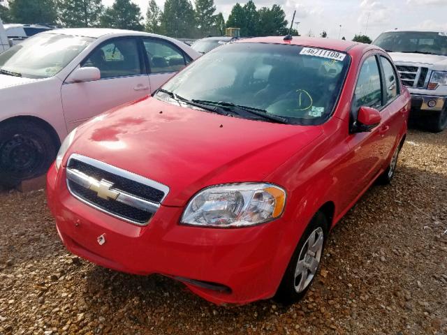 KL1TD5DE9AB135527 - 2010 CHEVROLET AVEO LS RED photo 2