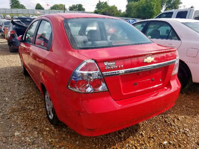 KL1TD5DE9AB135527 - 2010 CHEVROLET AVEO LS RED photo 3