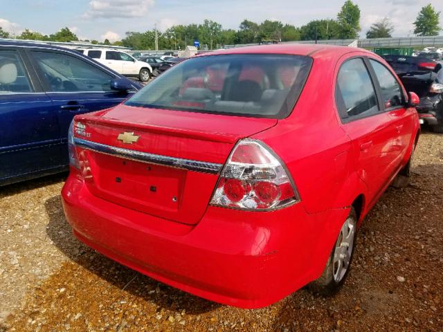 KL1TD5DE9AB135527 - 2010 CHEVROLET AVEO LS RED photo 4