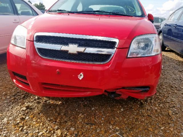 KL1TD5DE9AB135527 - 2010 CHEVROLET AVEO LS RED photo 9