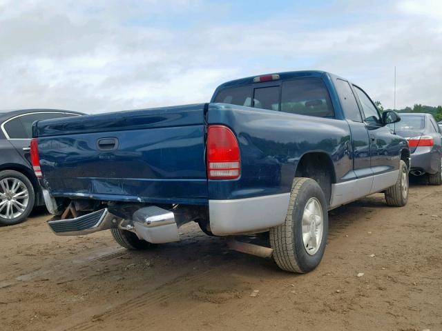 1B7GL22X4XS205945 - 1999 DODGE DAKOTA GREEN photo 4