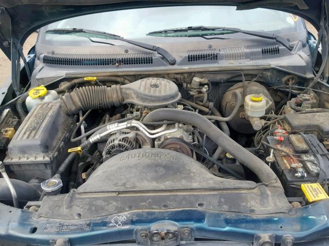 1B7GL22X4XS205945 - 1999 DODGE DAKOTA GREEN photo 7