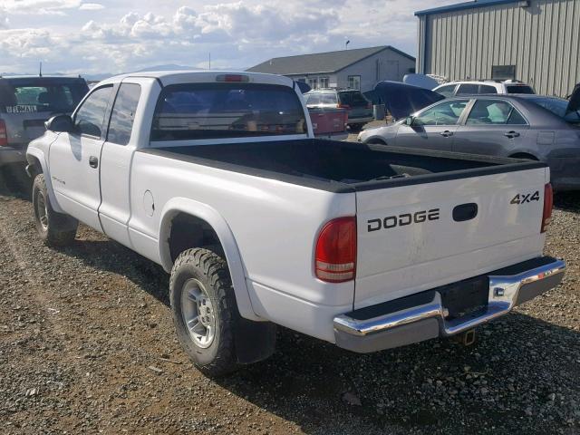 1B7GG22Y4XS218952 - 1999 DODGE DAKOTA WHITE photo 3