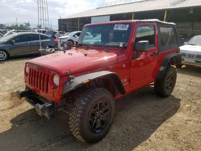 1J4FA24157L143258 - 2007 JEEP WRANGLER X RED photo 2