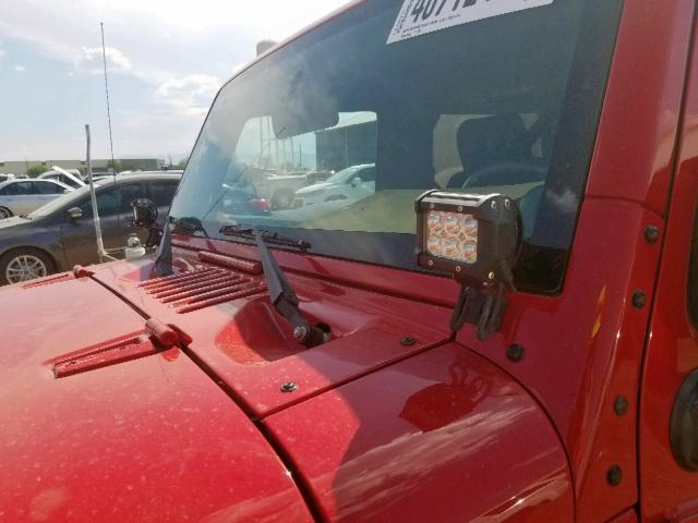 1J4FA24157L143258 - 2007 JEEP WRANGLER X RED photo 9