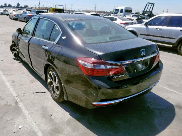 1HGCR2F30GA217019 - 2016 HONDA ACCORD LX BLACK photo 3