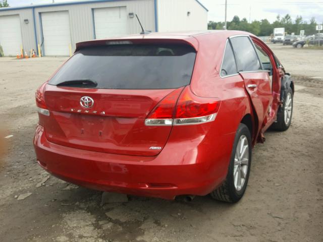 4T3BA3BB0AU018341 - 2010 TOYOTA VENZA BASE RED photo 4