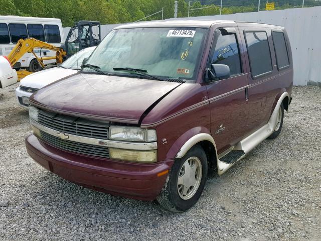 1GBDM19XX2B143559 - 2002 CHEVROLET ASTRO BURGUNDY photo 2