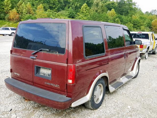 1GBDM19XX2B143559 - 2002 CHEVROLET ASTRO BURGUNDY photo 4