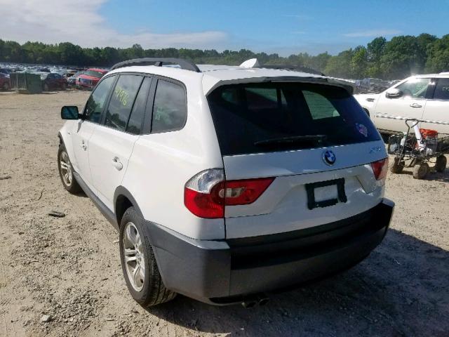 WBXPA93445WD06014 - 2005 BMW X3 3.0I WHITE photo 3