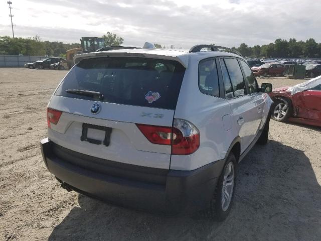 WBXPA93445WD06014 - 2005 BMW X3 3.0I WHITE photo 4