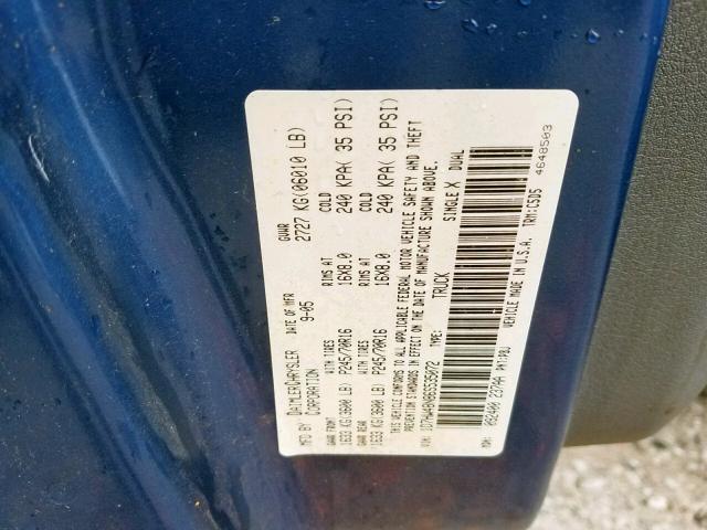 1D7HW48N86S535072 - 2006 DODGE DAKOTA QUA BLUE photo 10