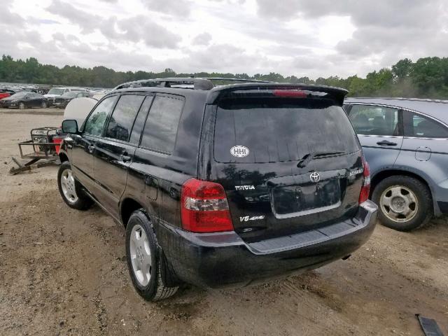 JTEEP21A650078600 - 2005 TOYOTA HIGHLANDER BLACK photo 3