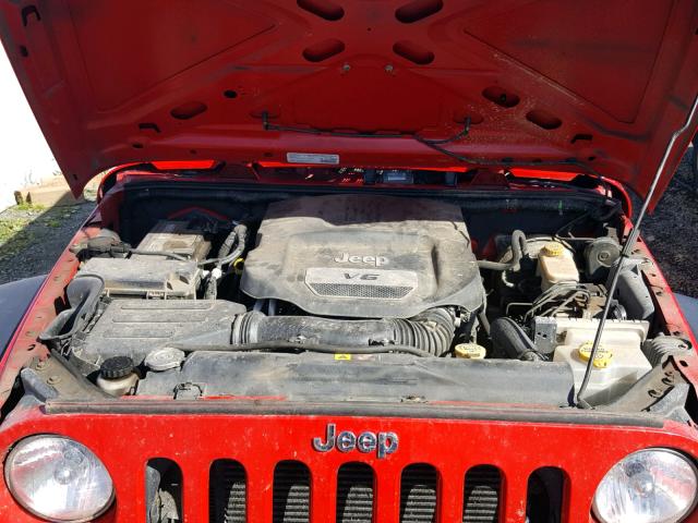 1C4AJWAGXEL247211 - 2014 JEEP WRANGLER S RED photo 7