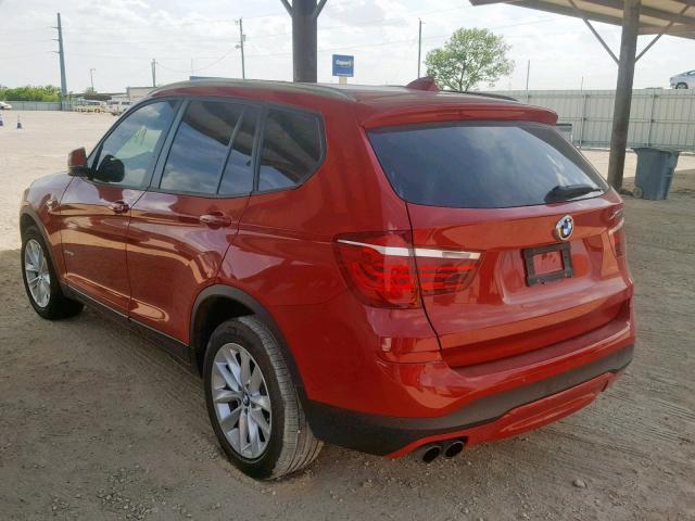 5UXWZ7C51G0R32779 - 2016 BMW X3 SDRIVE2 RED photo 3