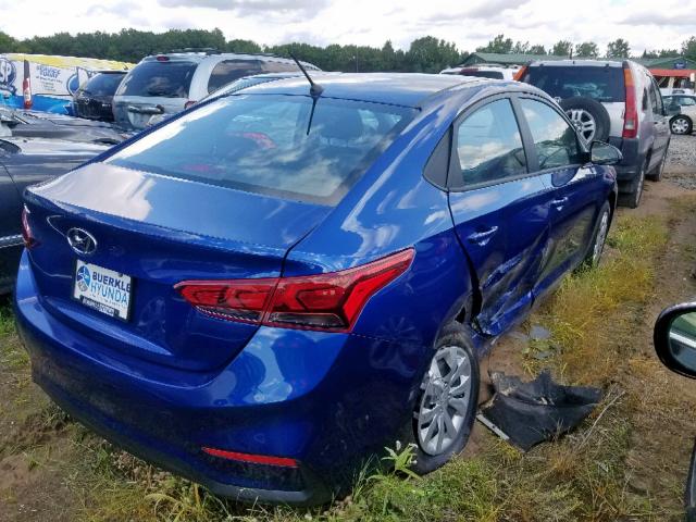 3KPC24A38KE066930 - 2019 HYUNDAI ACCENT SE BLUE photo 4